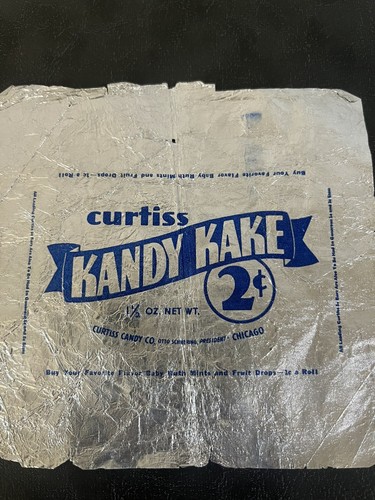 Antique Candy Bar Wrapper Kandy Kake 1900s Curtis Chicago IL Baby Ruth Prop