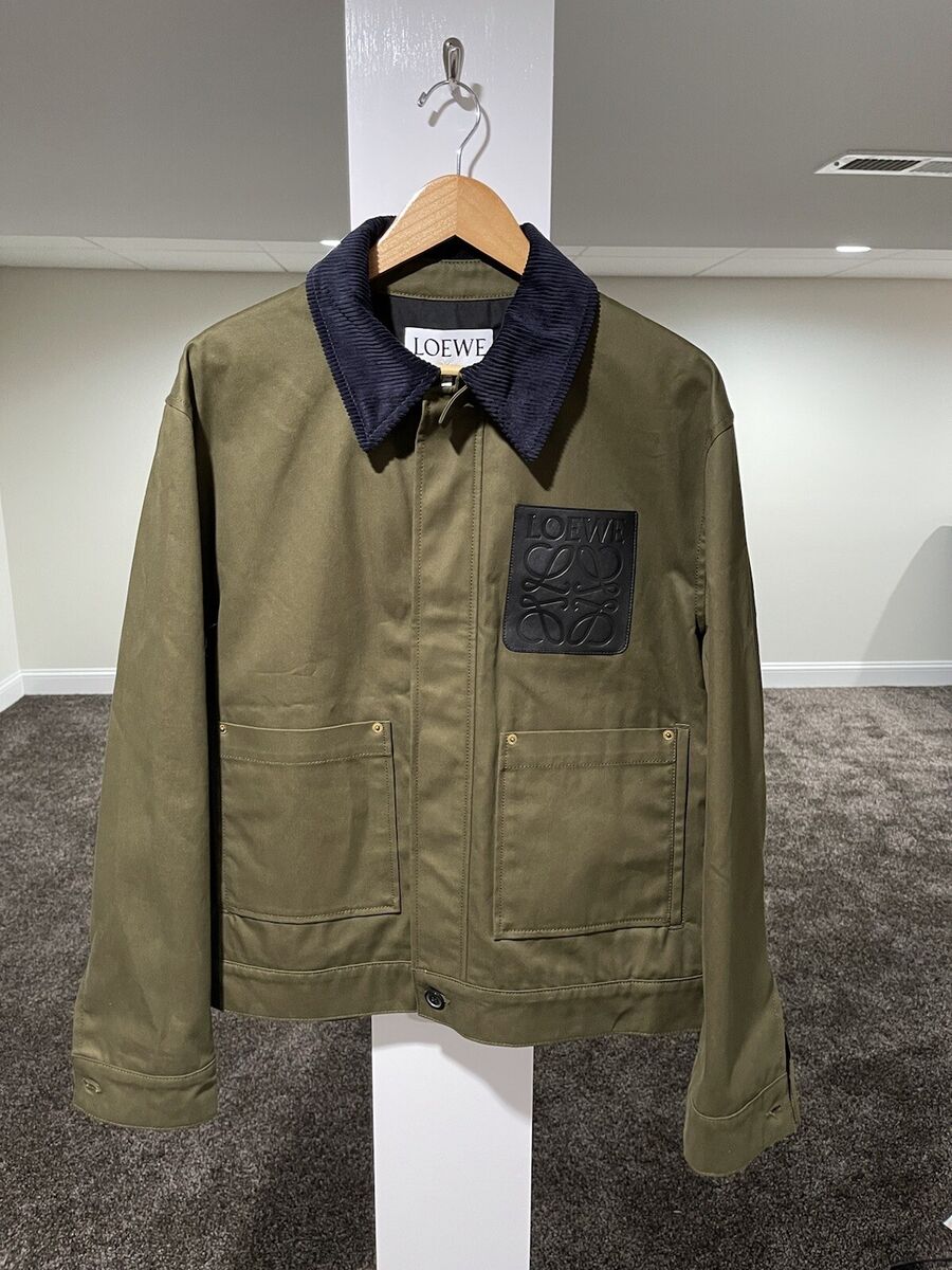 Loewe Leather Logo Green Worker's Jacket Button Up *RARE Loewe Leather Logo Green Worker's Jacket Button Up *RARE