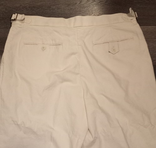 Banana Republic Athletics Thick Linen Blend Pleated Pants Cream 36x30 $130 - Picture 4 of 11