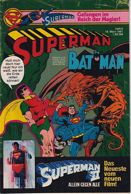 Superman Nr 6 Ehapa Verlag 1981 DC