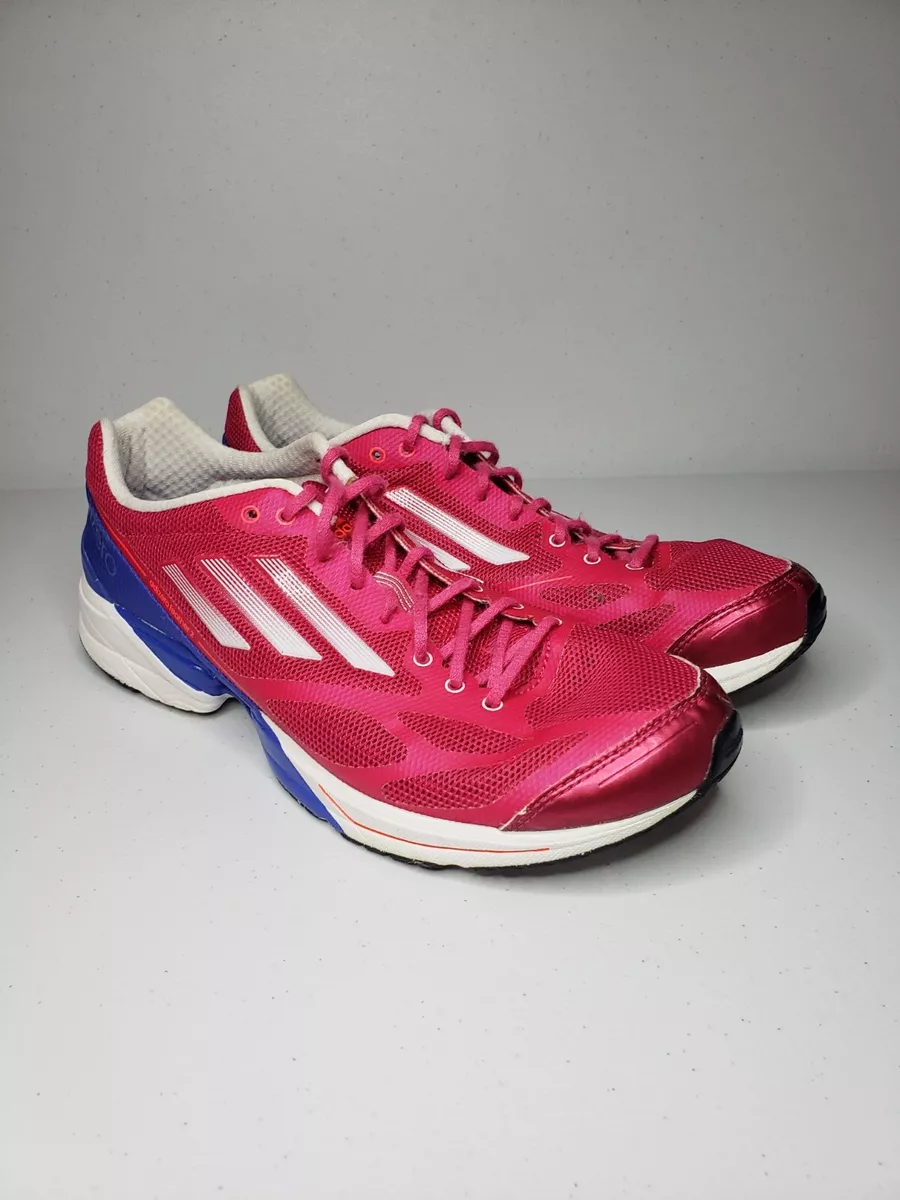 Adidas adiZero Feather Running Shoes Size 9.5 Pink Blue |