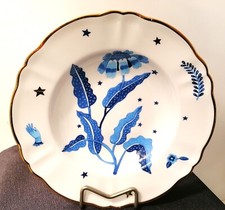 BITOSSI HOME, Piatto fondo modello Funky Table in porcellana decorata, bordo oro