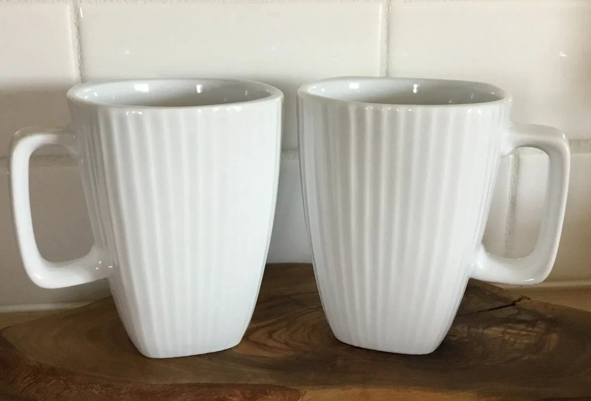 Corelle white top coffee mugs