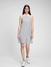 GAP NWT Women's Towel Terry Halter Polo Dress - Navy/White - Size Small