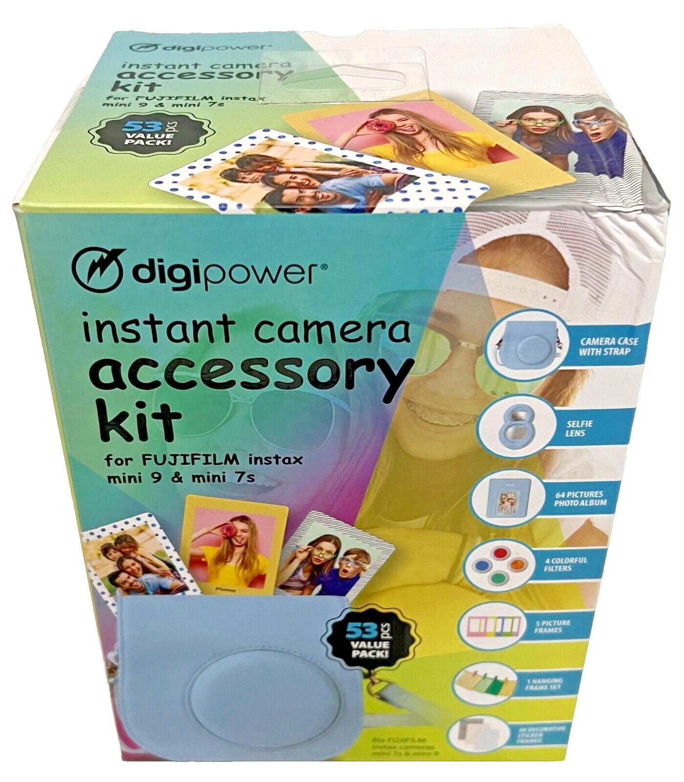 Digipower 53pc Accessory Kit for FujiFilm Instax Mini 9 & 7s Instant Camera-image