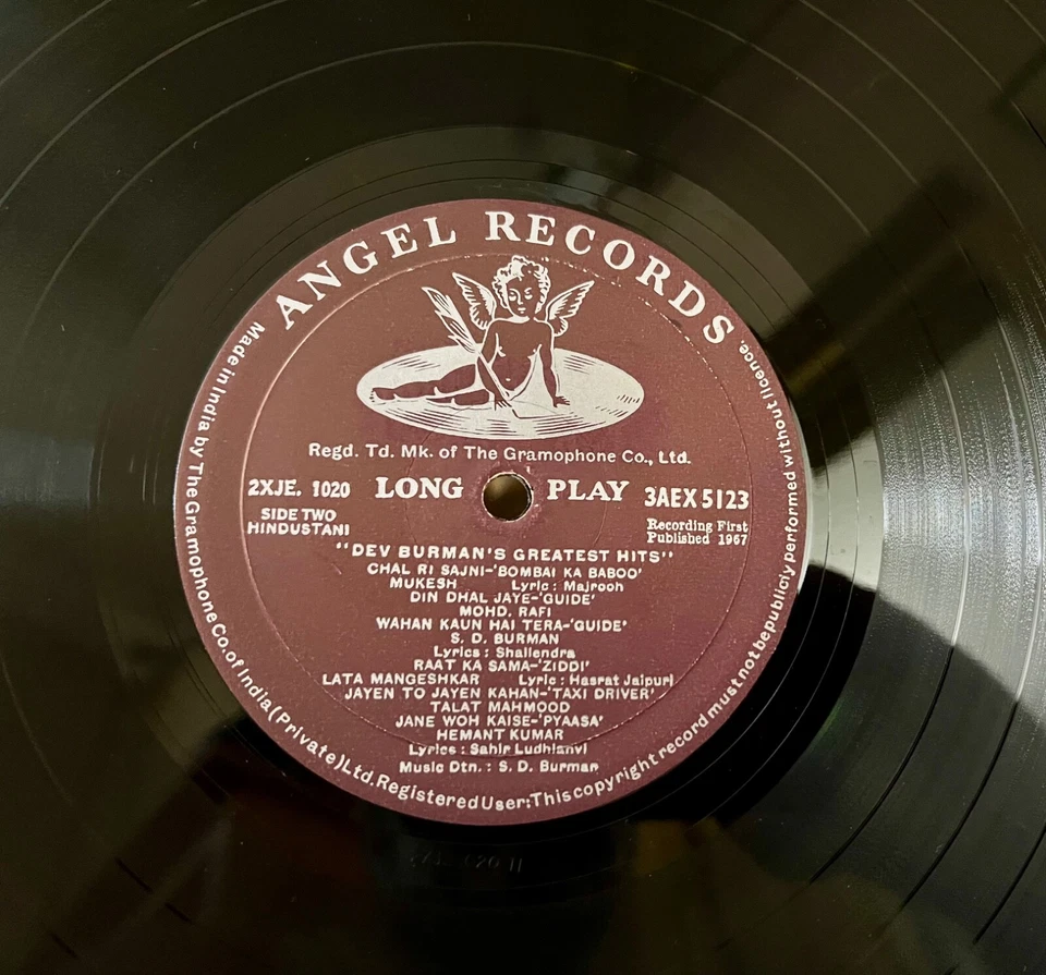 S.D.BURMAN’S GREATEST HITS 1st Pressing Angel Bollywood Indian OST Vinyl LP Foto 3 de 3