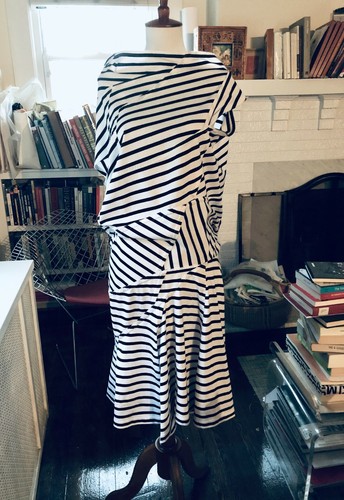 Junya Watanabe SS 18 CDG Asymmetrical Striped Dress XS-S NWOT @MetroBulotDodo - Picture 9 of 9
