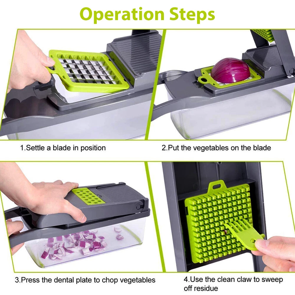 15-In-1 Vegetable Fruit Chopper Cutter Food Onion Veggie Dicer Slicer Kitchen US 15-In-1 Vegetable Fruit Chopper Cutter Food Onion Veggie Dicer Slicer Kitchen US