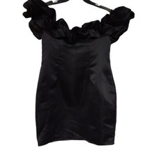 Pretty Little Thing Black Off The Shoulder Dress Size 8