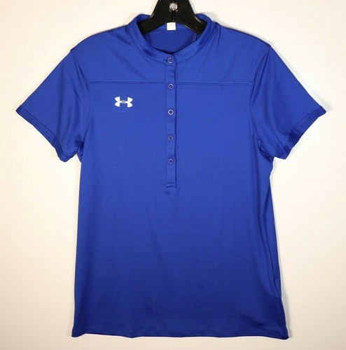 Under Armour Women's Team Drape Loose Fit Polo Royal Blue 1305790-400 NWT