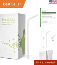 Sturdy 200 Count Compostable Straws - 100 Plant-Based Heat-Resistant Design