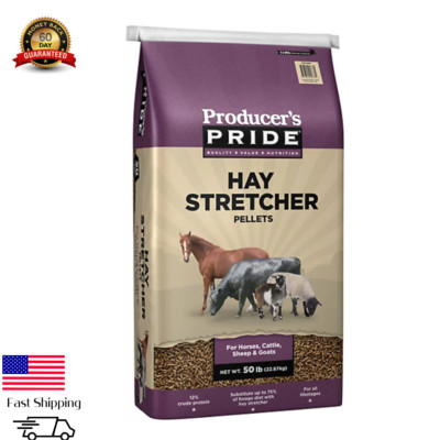 Hay Stretcher Pelleted Horse Feed   High-Fiber Formula, Easy-Feed 50 lb Bag