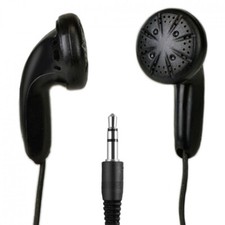 Black Stereo Earbuds w/ 3.5mm Plug no mic - 40   Cable length
