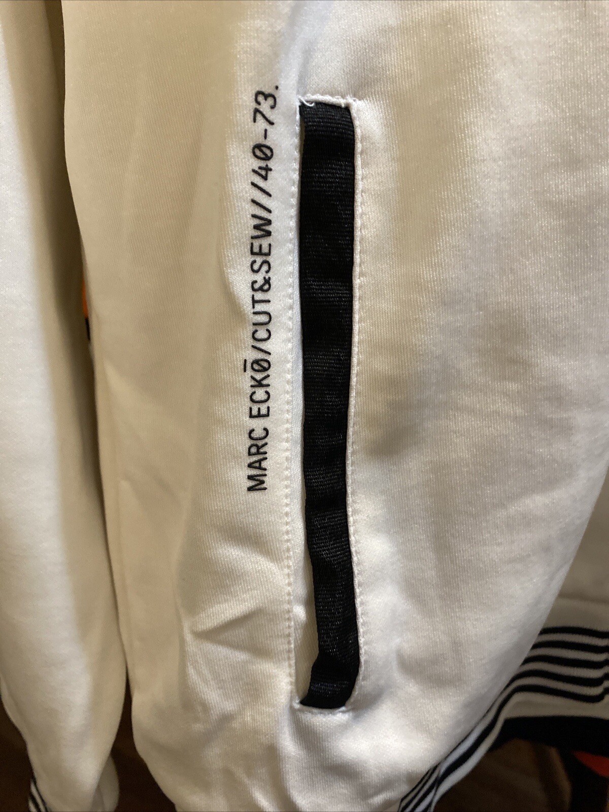 Mark Ecko Track Jacket White Zip Front Pocket Bla… - image 4