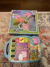 Peppa Pig Jumbo 46-Piece Floor Puzzle NEW plus used VTECH Book