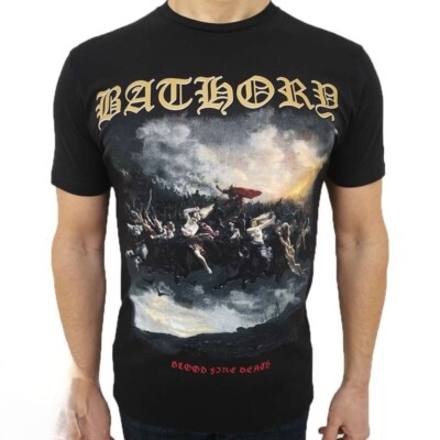 Bathory ''Blood Fire Death'' Black T-Shirt dark throne Amon Amarth mayhem