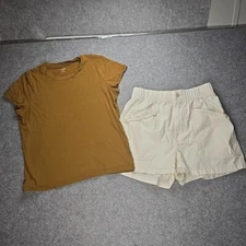 Madewell XS Outfit White Shorts(25)Brown Shirt(XS)