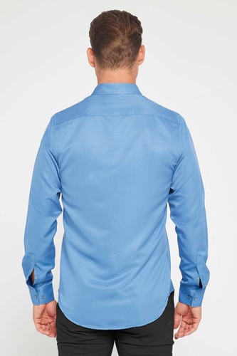 Camisa de vestir ligera ajustada para hombre - perfecta para uso informal y formal inteligente - Imagen 28 de 40