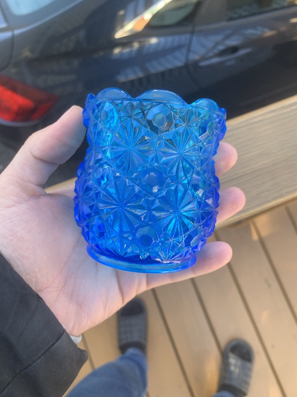 Lenox Candles Inc Blue Button & Daisy Votive Candle Holder Oshkosh