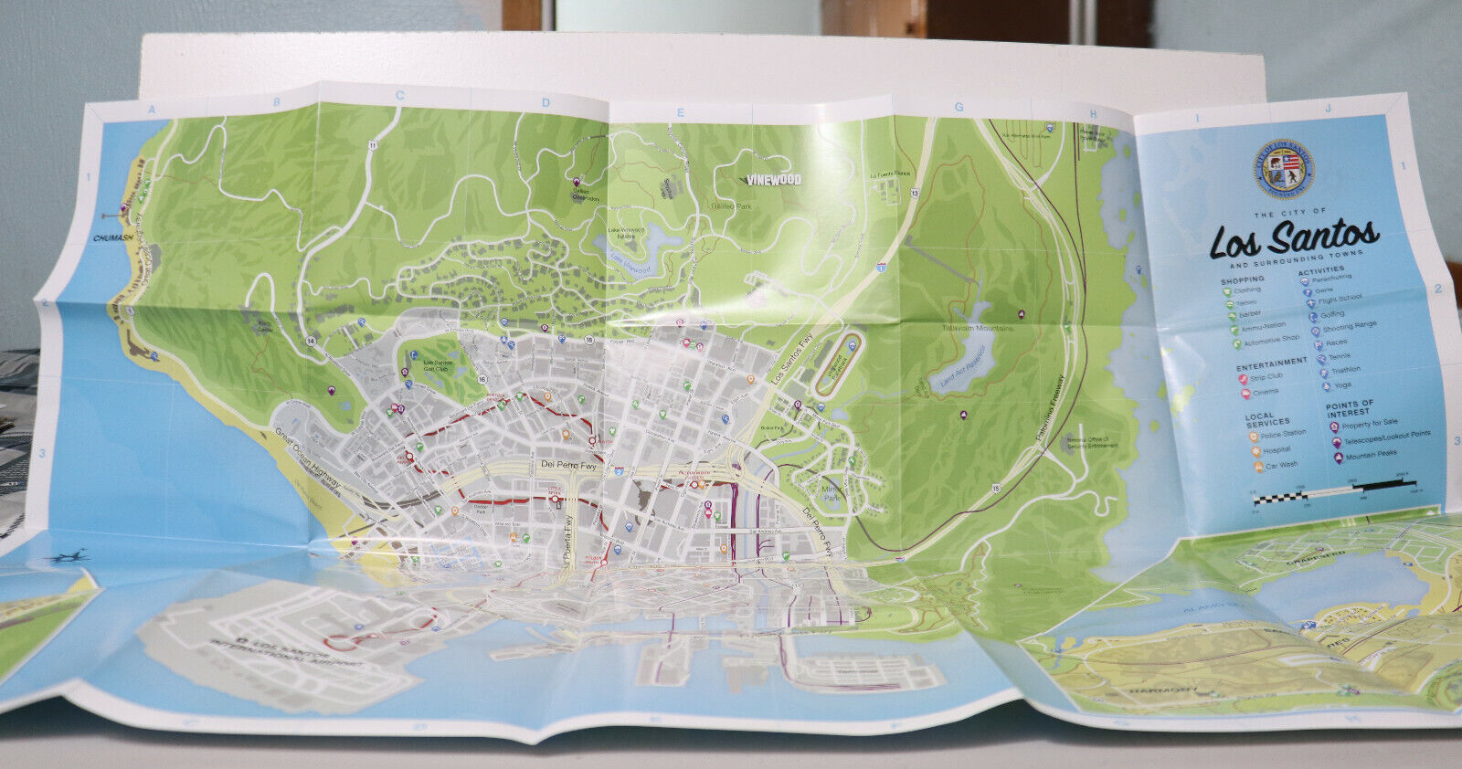 Grand Theft Auto V GTA 5 Double Sided Los Santos Map Poster (NO GAME)