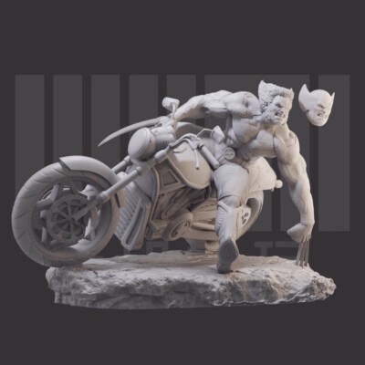 1/24 resin figures model kit Wolverine Riding Motorcycle unassembled unpainted