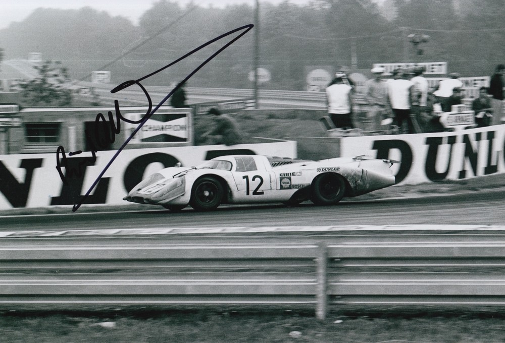 Richard Attwood Autographed Porsche 12x8 Le Mans Racing Photo