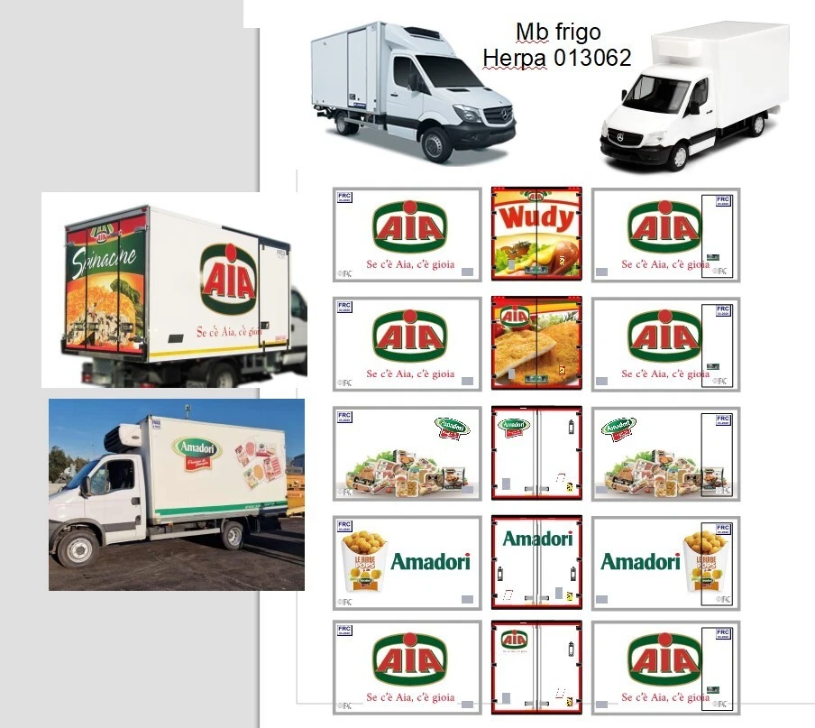Grafica adesiva "Aia Spinacine" x Mb sprinter herpa 013062 furgone frigo 1/87 - Immagine 2 di 2
