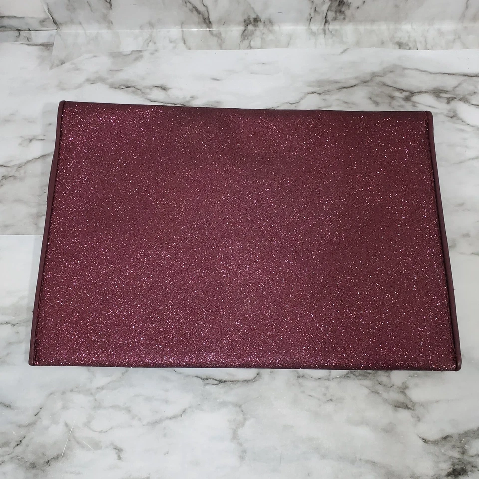 Un Nuevo Día Bolso de Mano Mujer Borgoña Brillo Bolsillos Internos A Presión Magnético Bolso sin asas Foto 2 de 4