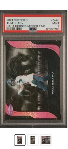 2021 Tom Brady Certified Dark Horses Mirror Pink PSA 9