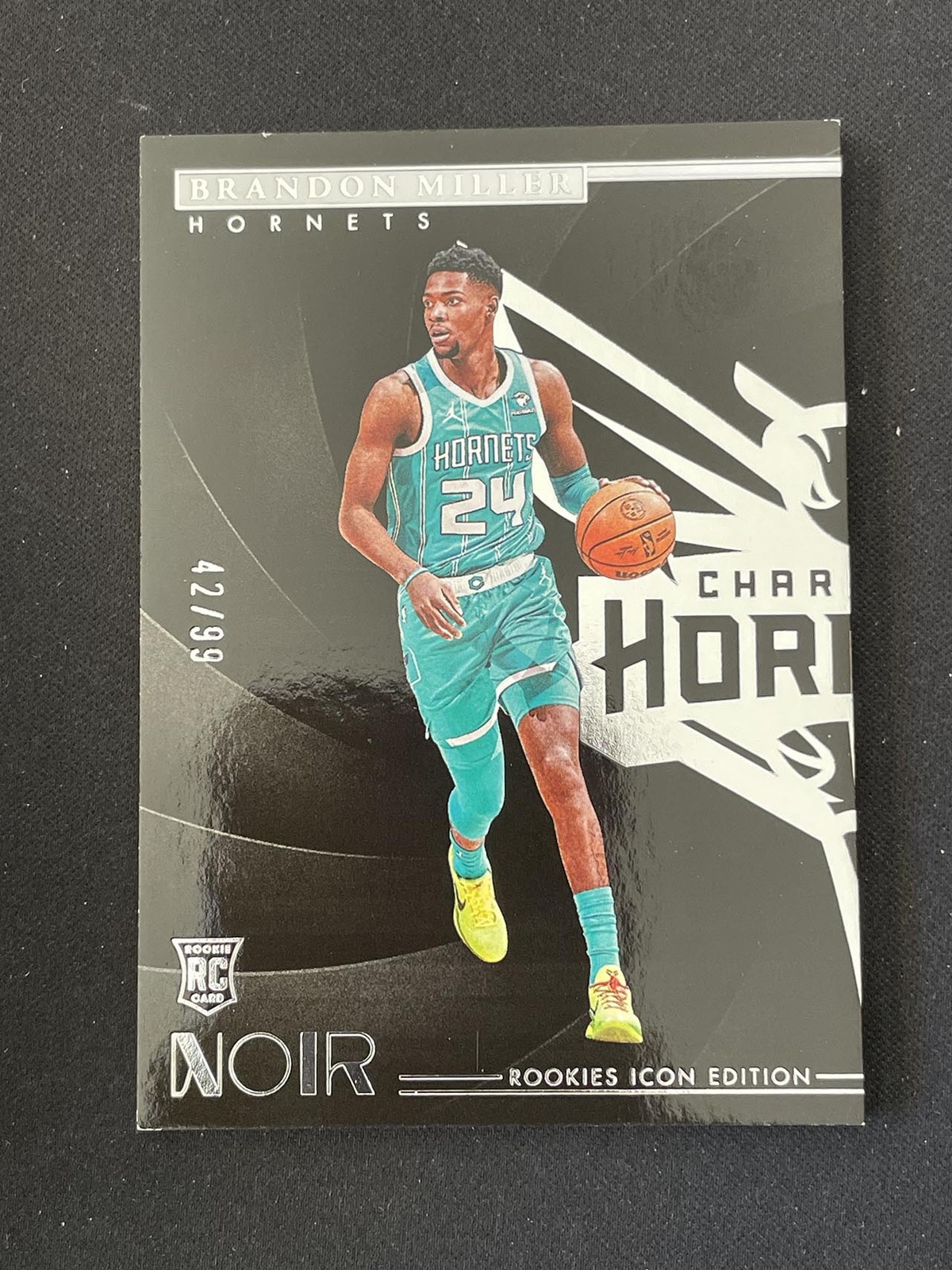 Brandon Miller 2023-24 Panini Noir Rookies Icon Edition 42/99 RC #173