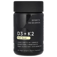 D3 + K2, Plant-Based, 120 Veggie Softgels