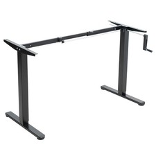 VIVO Black Manual Height Adjustable Stand Up Desk Frame Crank System