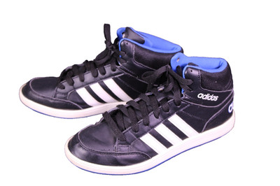 Adidas Sneaker Hoops Mid Damen Sportschuhe Gr. 36  schwarz weiß Kunstleder BS833