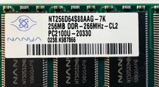Nanya NT256D64S88AG-7K 256MB Memory RAM PC2100U-20330