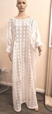 Luxury White Soft  Lace  Rich Aunty's BOUBOU  KAFTAN AFRICAN  DRESS