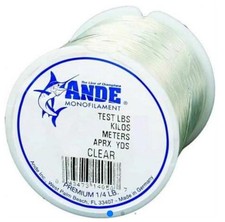 Ande A14-300c Premium Mono Line 14lb Spool 300lb 33yd Clear New Ande A14-300c Premium Mono Line 14lb Spool 300lb 33yd Clear New