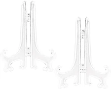 5 Inch Clear Acrylic Book Stand Holder 2pcs Display Easel for Cookbooks Table Nu