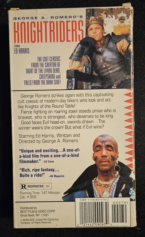 George A. Romero's NIGHTRIDERS VHS Ed Harris Tom Savini - VERY CLEAN! - ⚔️B&B - Image 3 of 4