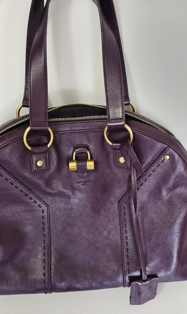 Saint Laurent Leather Exterior Purple Bags & Handbags for Women