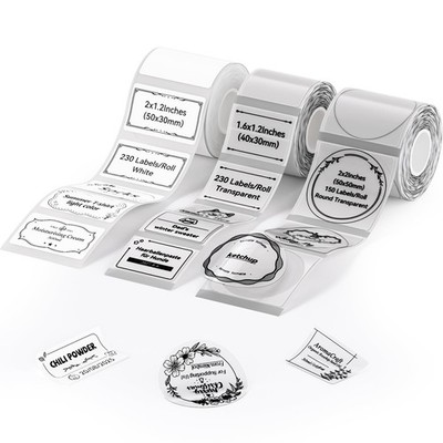 3 Roll Labels for B1/B1 Pro/B2/B2 Pro/B21/B21 Pro Label Maker,Assorted Sizes ...
