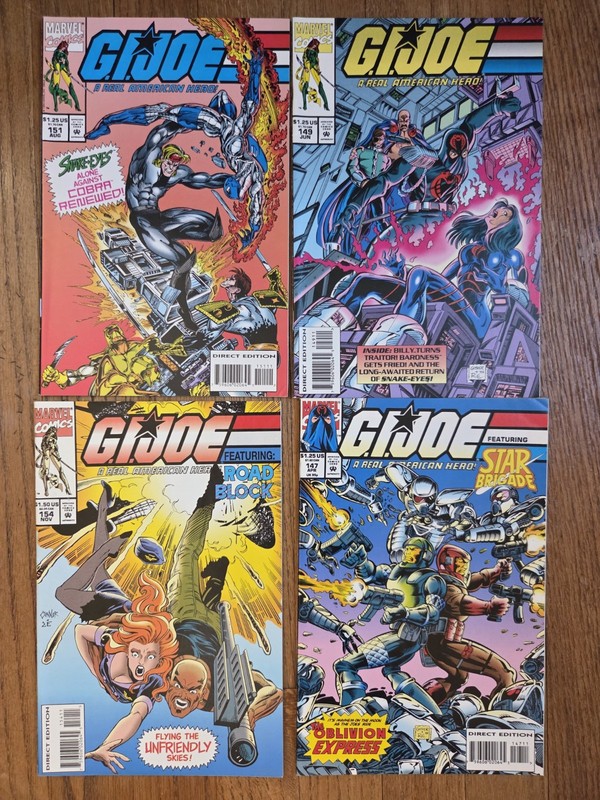 G.I. Joe Marvel Comic Lot Low Print 147 149 151 154