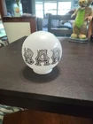 Vintage 6" Round Mid Century Milk Glass "Bar" Lamp Globe Shade 3-1/4" Fitter
