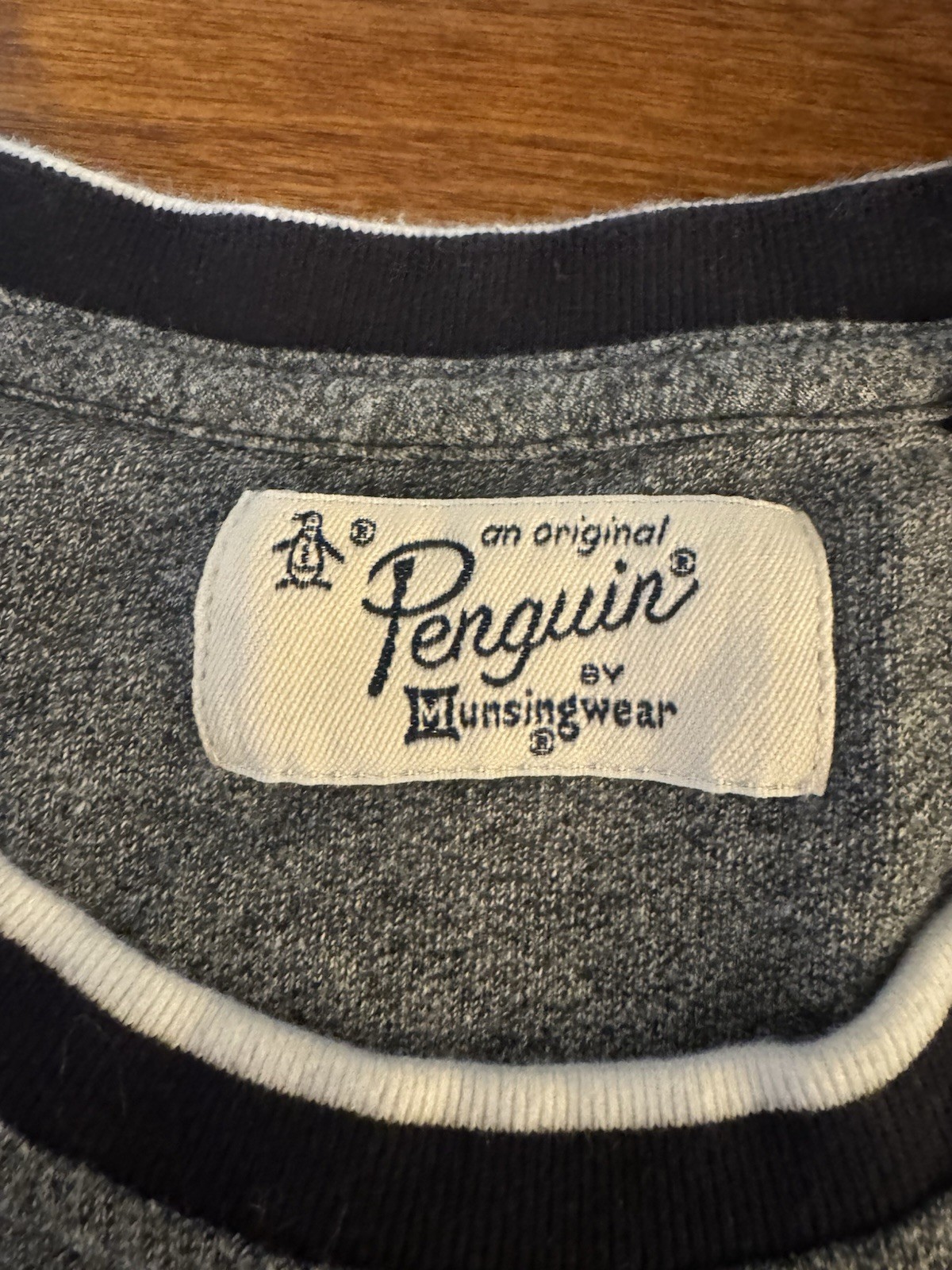 Original Penguin Small Solid Gray Long Sleeve Cre… - image 4