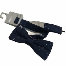 NORDSTROM Big Boy's Navy Blue Polar Bear Bow Tie NWT Adjustable Band Silk