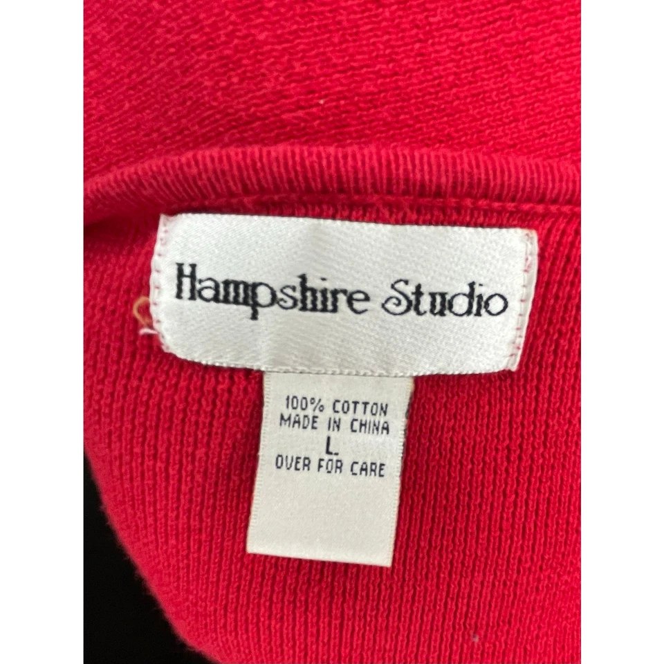 Cárdigan Suéter Vintage Hampshire Studio Rojo 100% Algodón Recortado Para Mujer’s L Foto 2 de 4