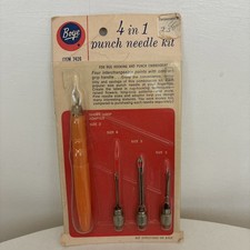 Vintage Boye 4 in 1 Punch Needle Kit in Package 7426 For Wall Hangings Rugs