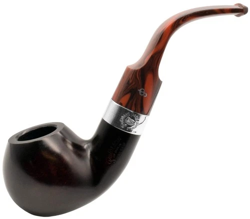 Peterson Irish Harp Sterling Silver Mounted Large Bent Apple Briar Pipe (XL02)