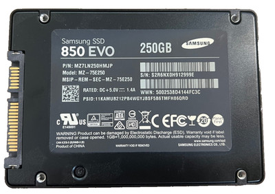 Samsung 850 EVO 250GB 2,5 Zoll SATA III Interne SSD 75% Gut 24200 Std.