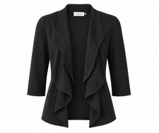 Calvin Klein Black Open Front Blazer Womens Size 8 Career Office Jacket