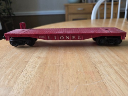 Coche plano Lionel de posguerra #6803 calibre O rojo 10" de largo | Zustand: Used